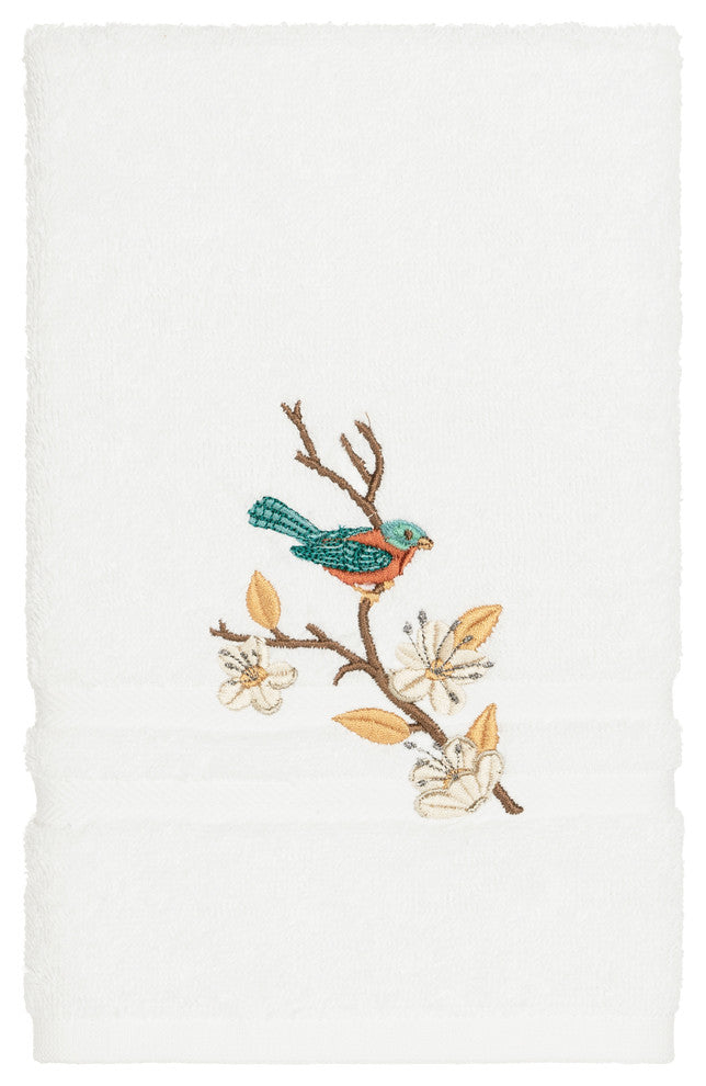 Linum Home Textiles Spring Time Embellished, White, Embellished Towel, 8-Piece S