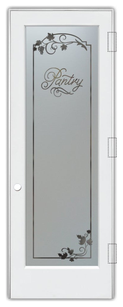 Pantry Door - Grape Ivy Melany - Primed - 24" x 80" - Knob on Left - Push Open