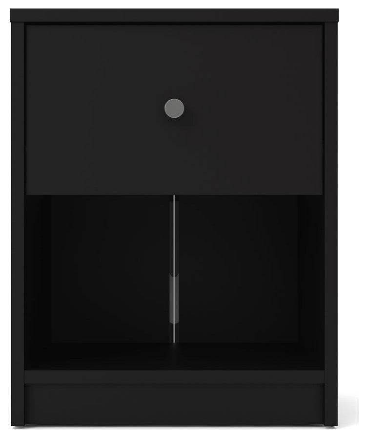 Portland 1 Drawer Nightstand, Black