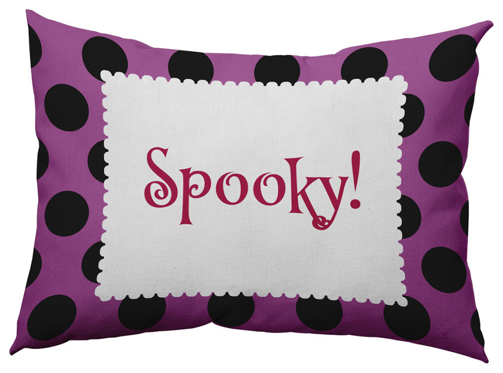 Halloween Spooky Dots Accent Pillow, Orchid, 14"x20"