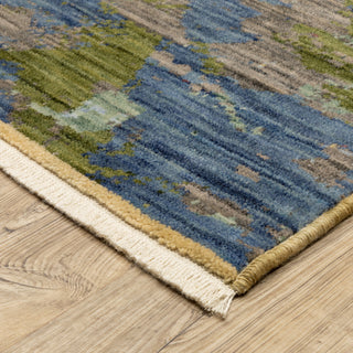 Saturn Abstract Horizons Beige/Multi Wool Blend Area Rug 2' x 3'