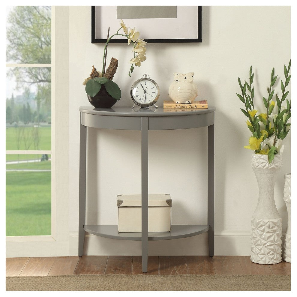 Half Moon Console Table, Gray