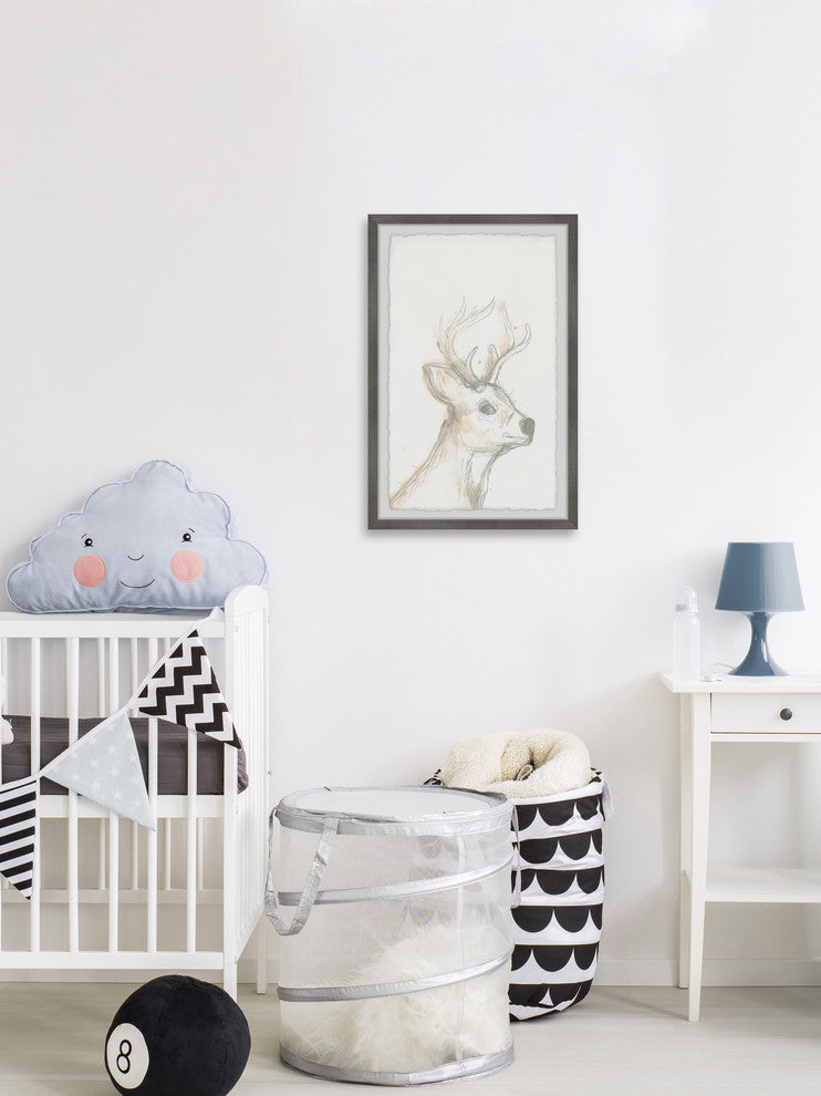 "Deer Cameo IV" Framed Painting Print, 24"x36"