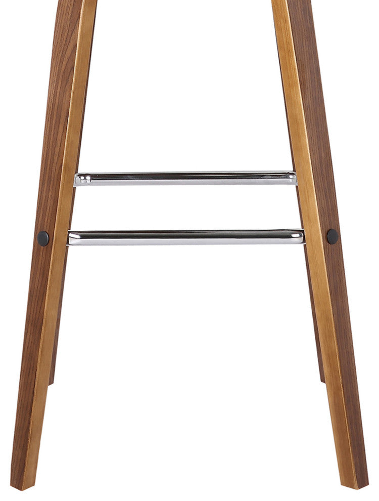26" Brown Solid Wood Swivel Low Back Counter Height Bar Chair