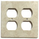 Travertine Switch Wall Plates Covers - Honed (Matte), Ivory, 2 Duplex