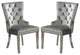Set of 2 Wingback Dining Chair with Button Tufted, Gray
