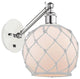 Innovations 317-1W-WPC-G121-8RW 1-Light Sconce, White and Polished Chrome