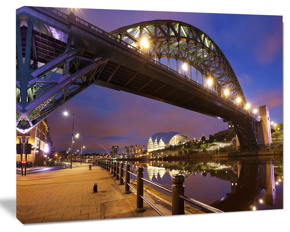 Bridges over River Tyne Newcastle, Large Cityscape Canvas Art Print, 60x40