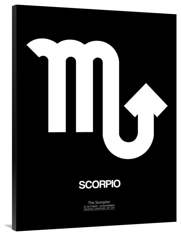 "Scorpio Zodiac Sign White" Fine Art Print
