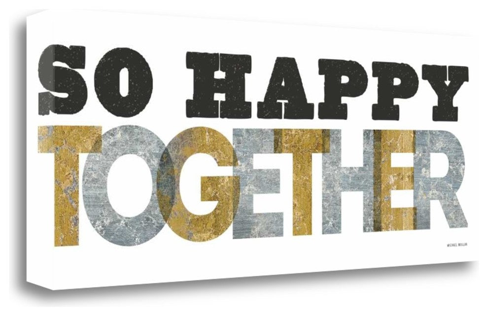 "So Happy Together Silver Gold" By Michael Mullan, Giclee on Gallery Wrap Canvas