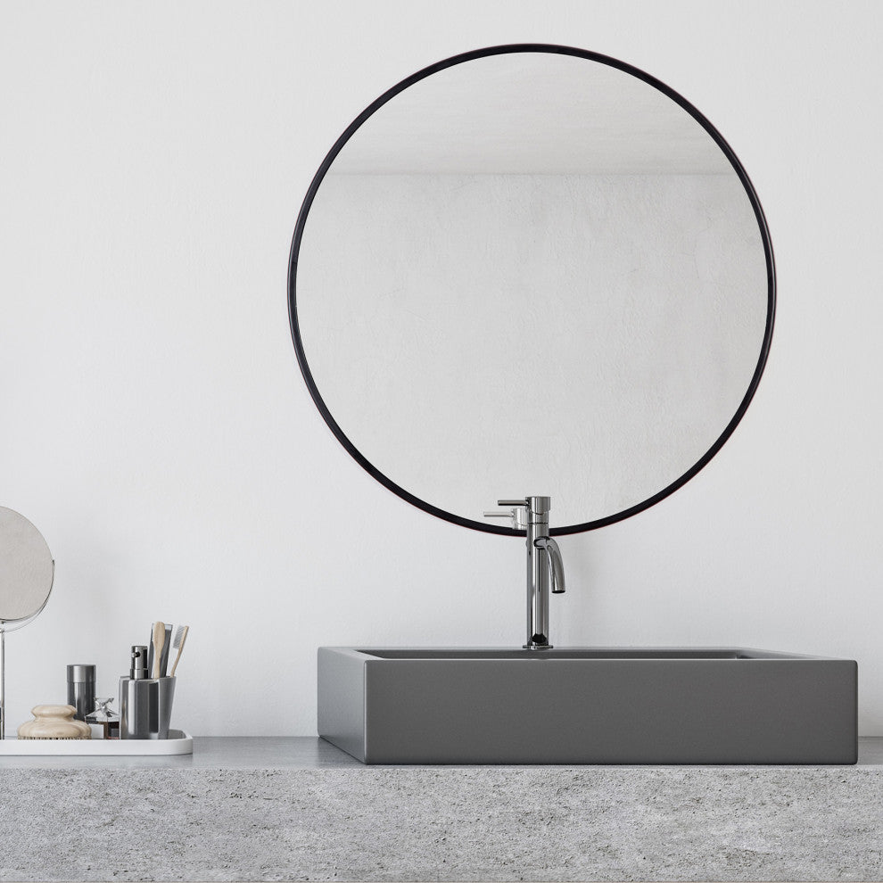 Adelina Black Circular Mirror