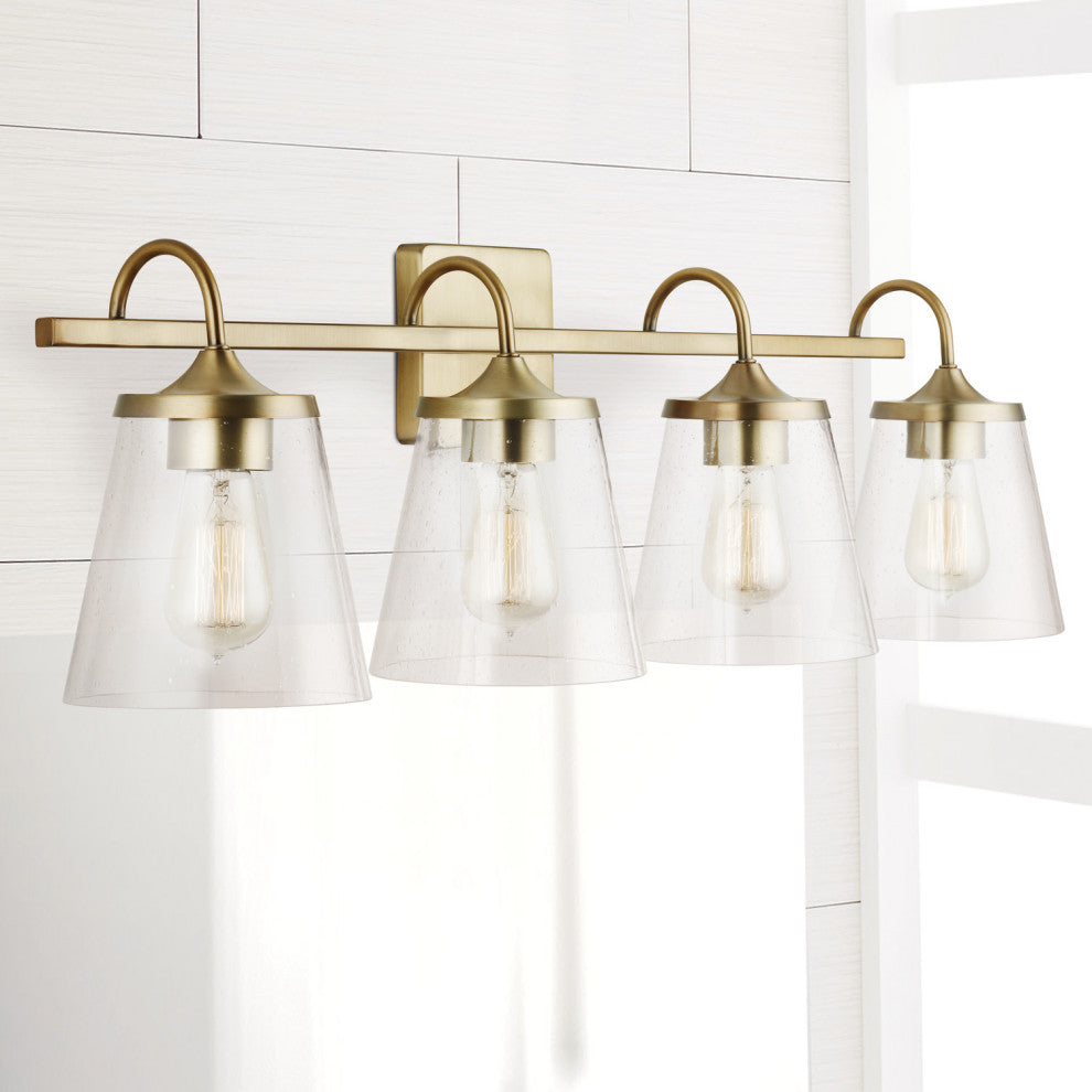 Capital Lighting 139142-496 4 Light 10-1/2" Tall Bathroom Vanity - Aged Brass