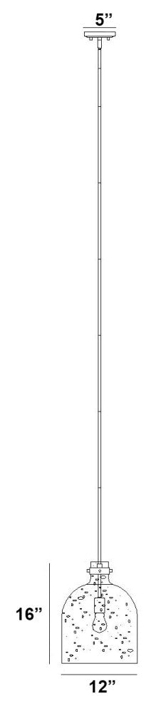 Zlite 817-12RB 1-Light Pendant, Clear Seedy