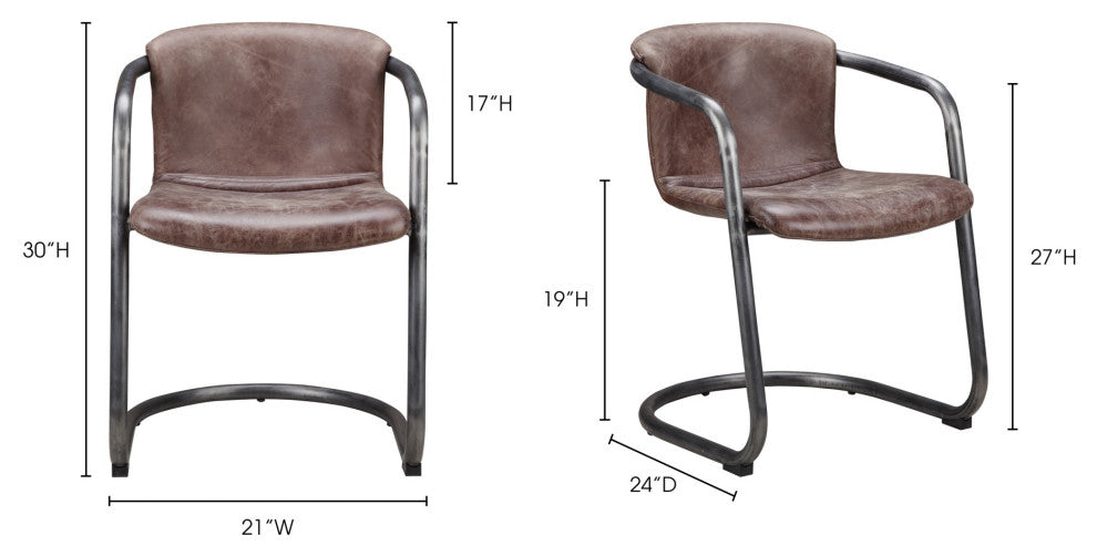 Industrial Freeman Dining Chair Light Brown - M2 - Brown