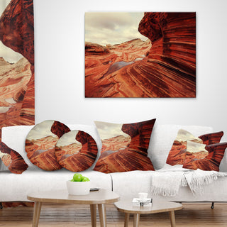 Vermillion Cliffs At Dawn View Landscape Printed Throw Pillow, 18"x18"