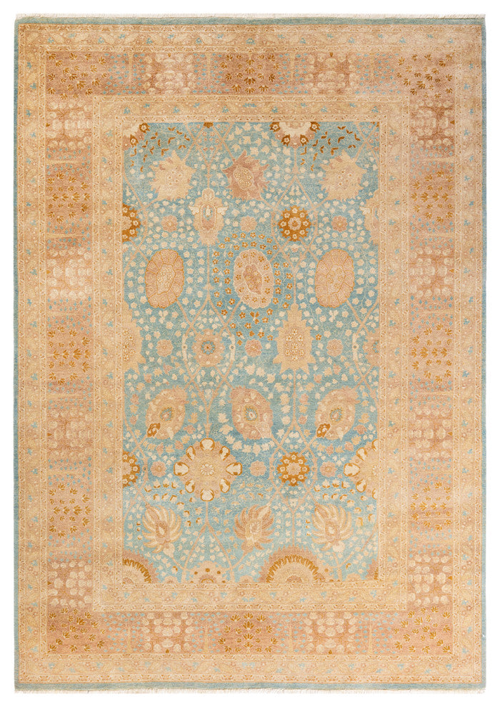 Mogul, One-of-a-Kind Hand-Knotted Area Rug Light Blue, 6' 3" x 8' 10"