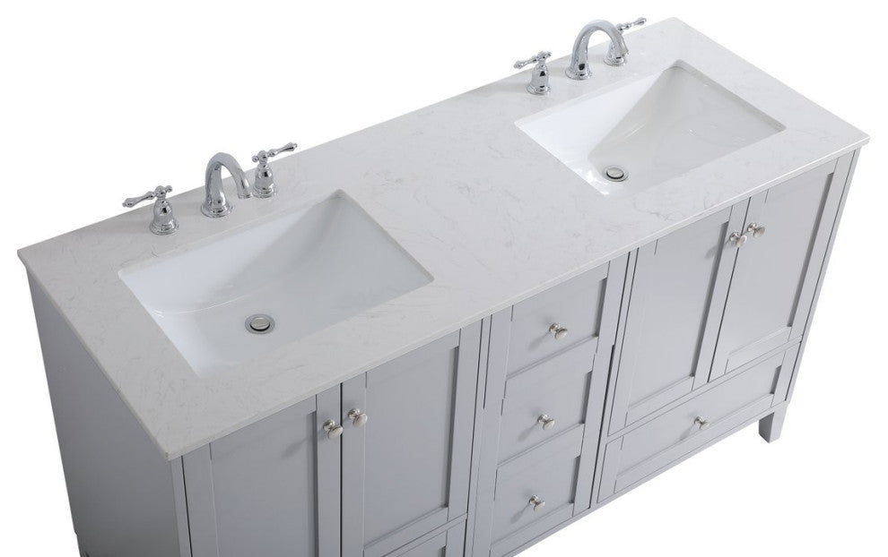22" Traditional Grey-Light Bathroom Vanity