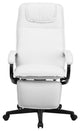 High Back White Leather Executive Reclining Swivel Chair With Arms