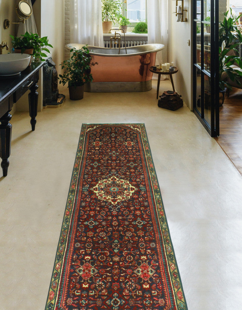Fine Vintage Distressed Tanyeli Charcoal/Ivory Runner, 2'7 x 9'2