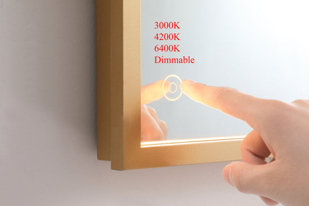 Modern Brass Led Mirror