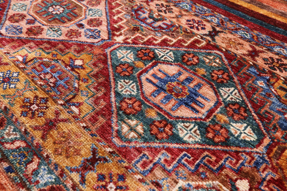 Hand-Knotted Super Kazak Khorjin Rug 5' 9" X 7' 7" Q7441
