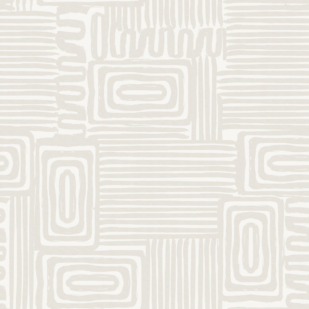 Emily Rayna Taupe Pathways Peel and Stick Wallpaper