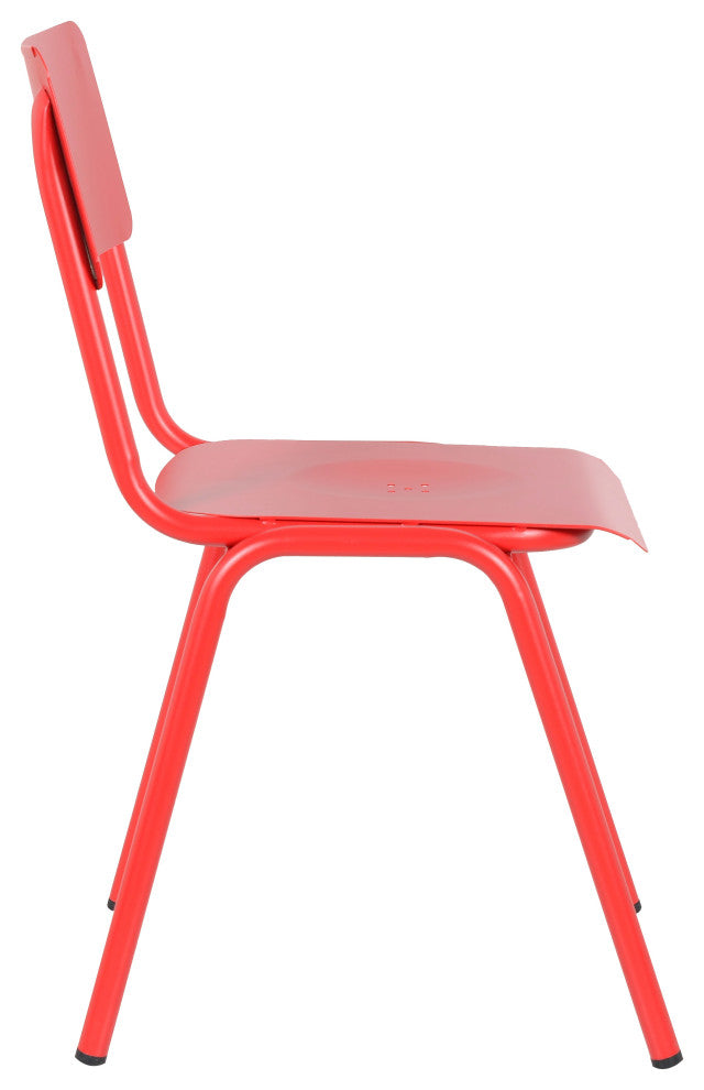 Corris Stacking Patio Dining Side Chair, Frosted Red(Set of 4)