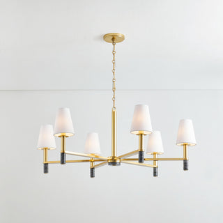 Montreal 40" Wide 6-Light Aged Brass Chandelier
