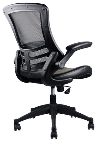 Stylish Mid-Back Mesh Office Chair With Adjustable Arms, Black
