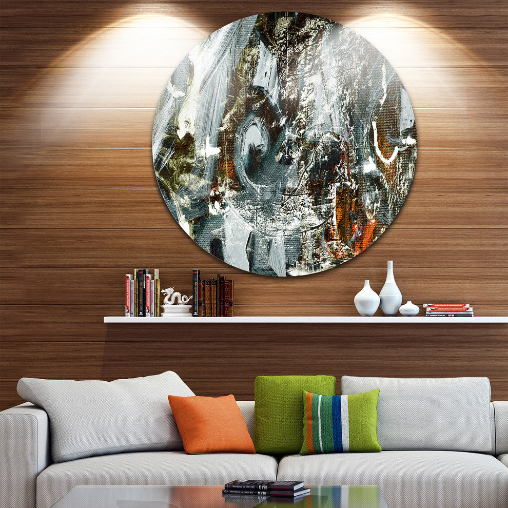 Contemporary Abstract Design, Abstract Round Wall Art, 23"