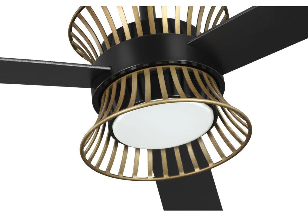 Bisbee Collection 55" 3-Blade Global Ceiling Fan, Matte Black