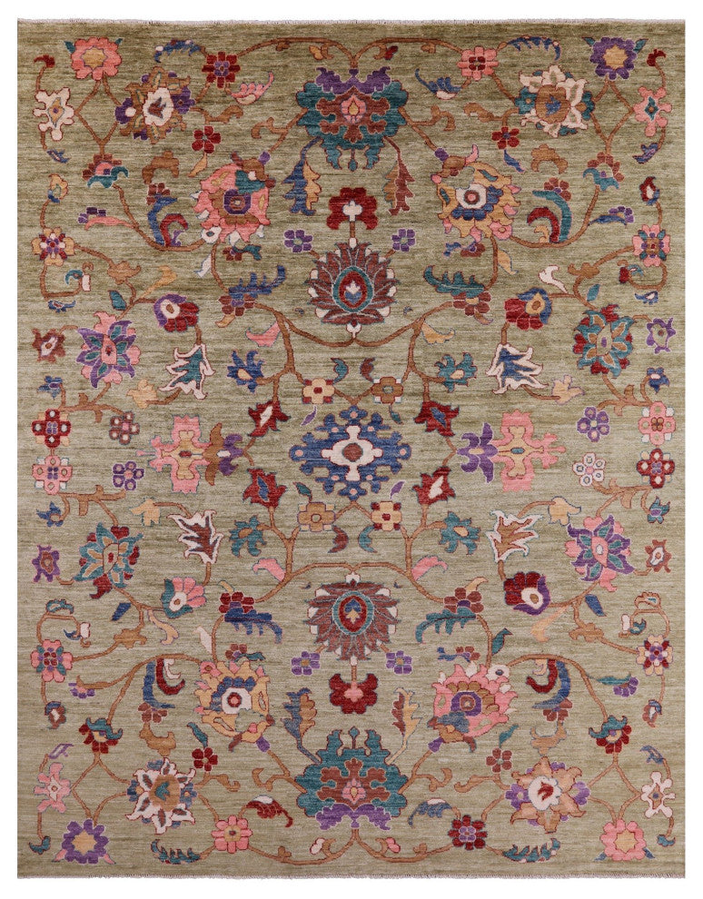Handmade Turkish Oushak Wool Rug 8' 10" X 11' 7" - Q12668