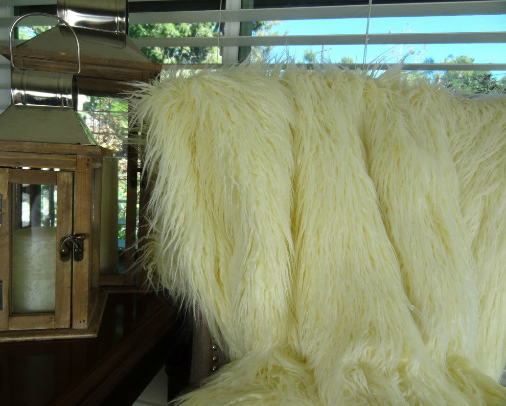 Plutus Mongolian Fur Handmade Throw, 60"x96"