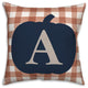 Blue Pumpkin Monogram A 18x18 Spun Poly Pillow