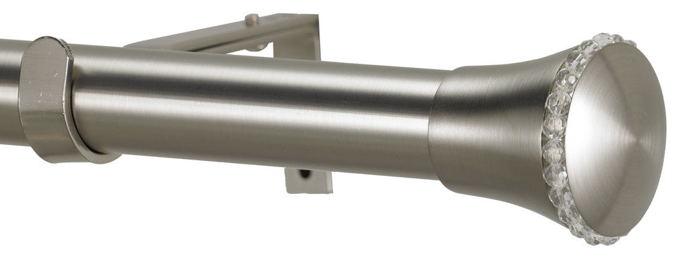 Sileste Non-Telescoping Curtain Rod, Stainless, 72''