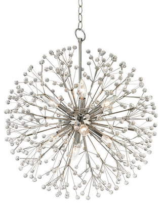 Dunkirk, 8 Light Chandelier, Polished Nickel Finish, Crystals