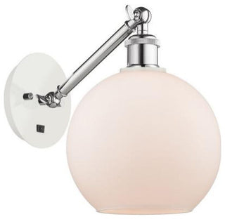 Innovations 317-1W-WPC-G121-8 1-Light Sconce, White and Polished Chrome