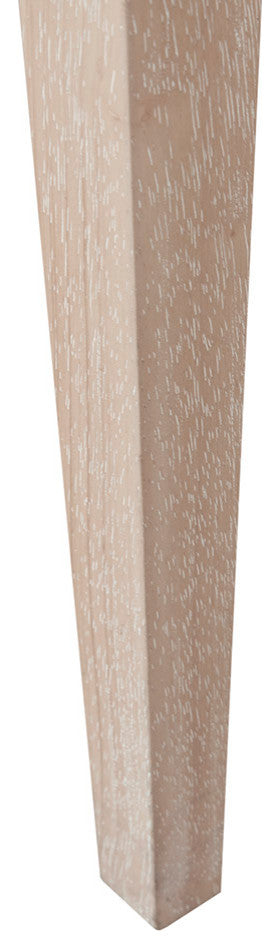 Martha Stewart Farmhouse Curved Dining Chair Wheat Wood Finish, Linen Natural
