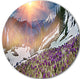Crocus Flowers In Carpathians, Landscape Photo Disc Metal Artwork, 38"