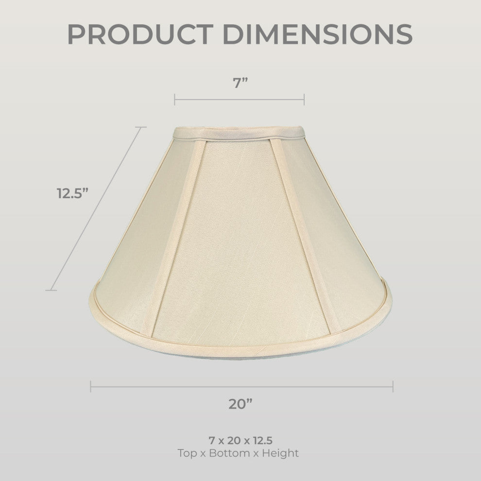 Royal Designs Coolie Empire Lamp Shade, Beige, 7x20x12.5, Single