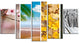 Four Seasons World Collage, Landscape Canvas Art Print, 60"x32", 5 Panels