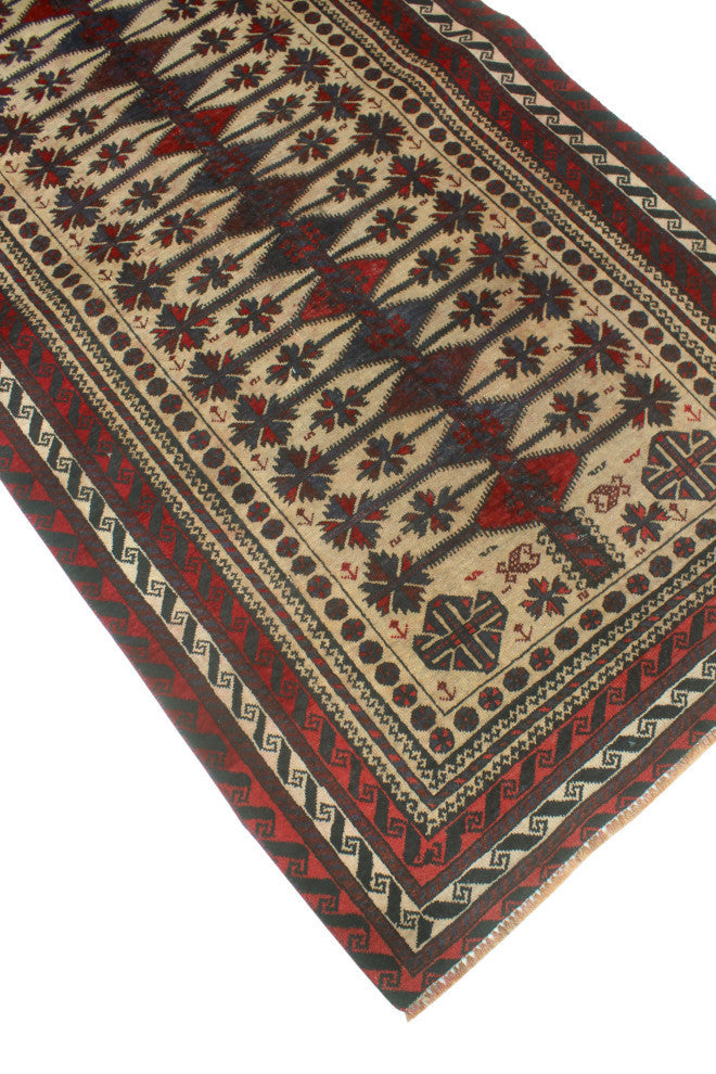 Vintage Distressed Lucas Beige/Rust Runner, 3'4x6'9