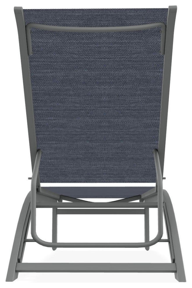 Kendall Sling Stackable Outdoor Chaise Lounge, Augustine Denim/Graphite