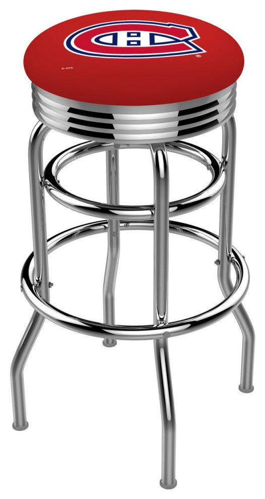 Holland L7C3C Montreal Canadiens 30" Double-Ring Bar Stool - Chrome