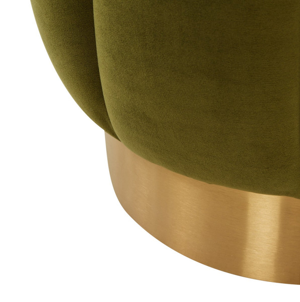 Safavieh Couture Maxine Channel Tufted Otttoman, Olive Green