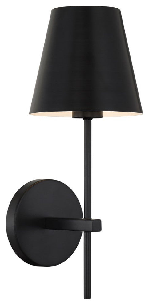 Crystorama Xavier 1 Light Wall Sconce XAV-B8321-MK, Matte Black
