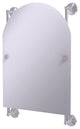 Monte Carlo Arched Top Frameless Rail Mounted Mirror, Satin Chrome