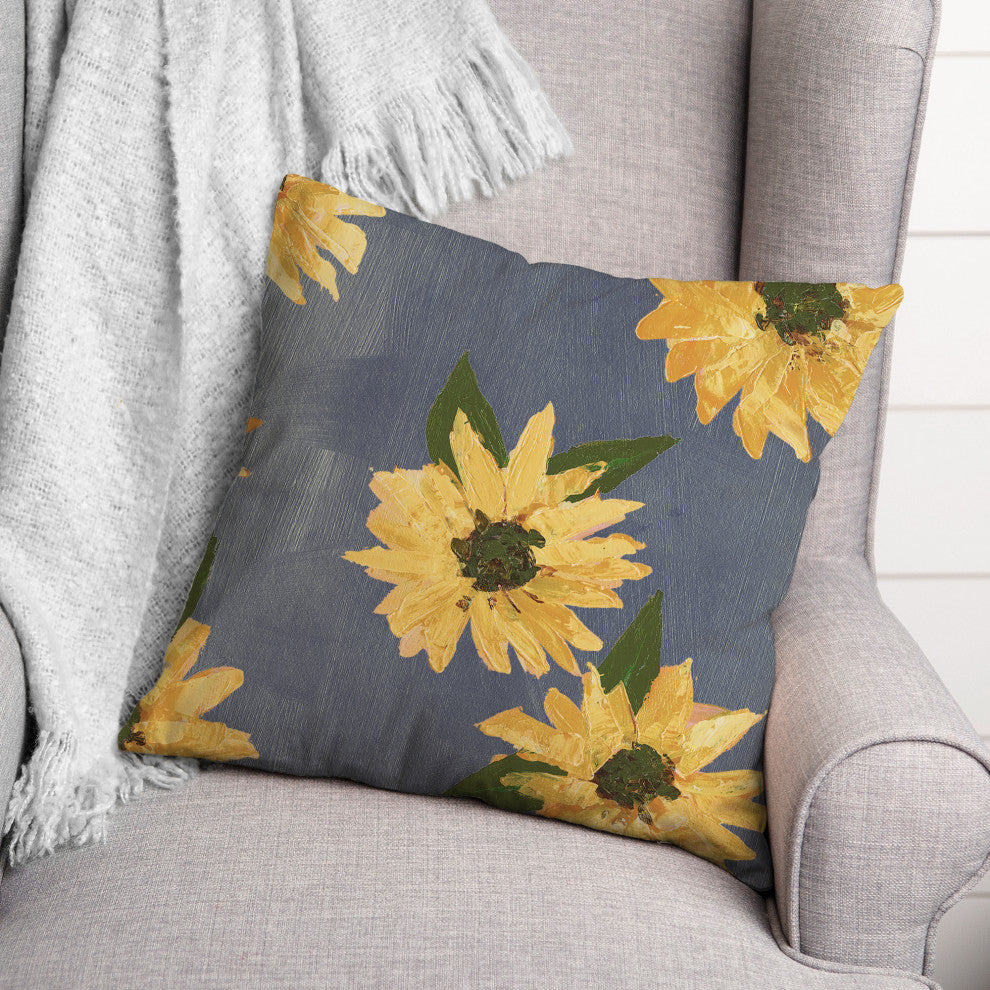 Painted Sunflower 1 16x16 Indoor / Outdoor Pillow