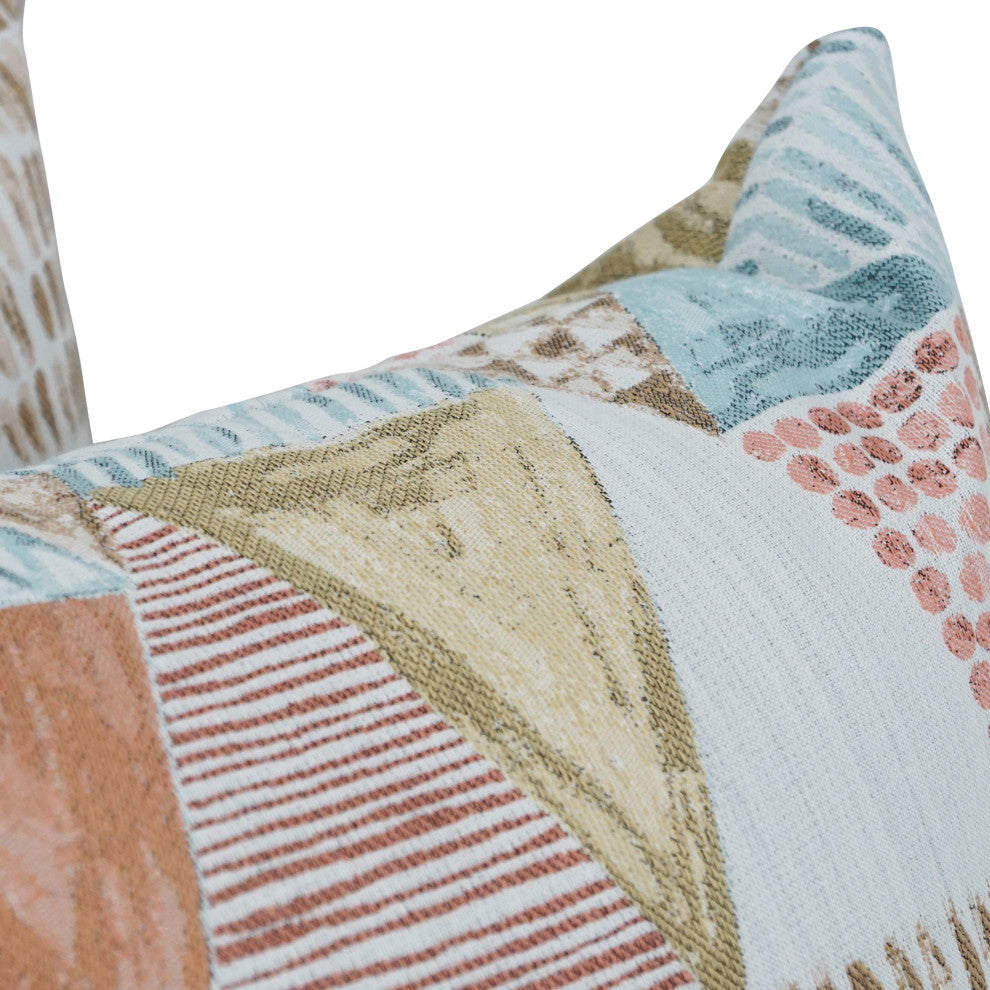 17" Jacquard Throw Pillows With Inserts, Set of 2, Kandafrt Blush