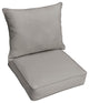 Gray Outdoor Corded Deep Seating Pillow and Cushion Set, 23x25x5